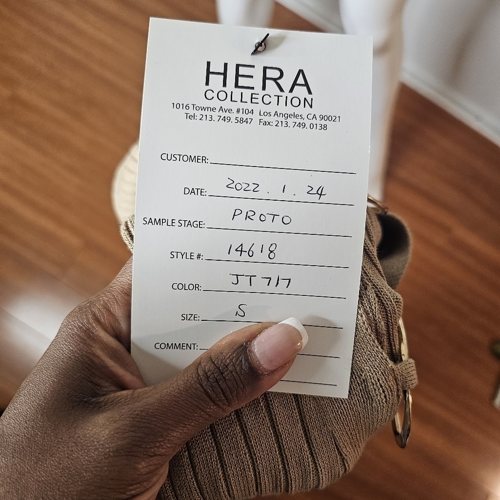 Hera Collection Taupe Dress Ribbed With Side Opening Size S Sexy Clubwear NEW - Picture 8 of 16